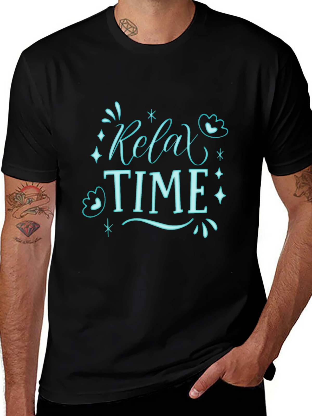 Relax Time Black Graphic Tee