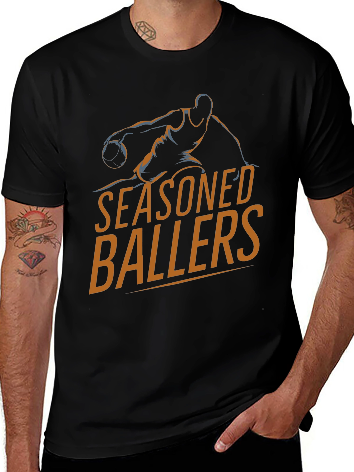 Seasoned Ballers Black Graphic Tee