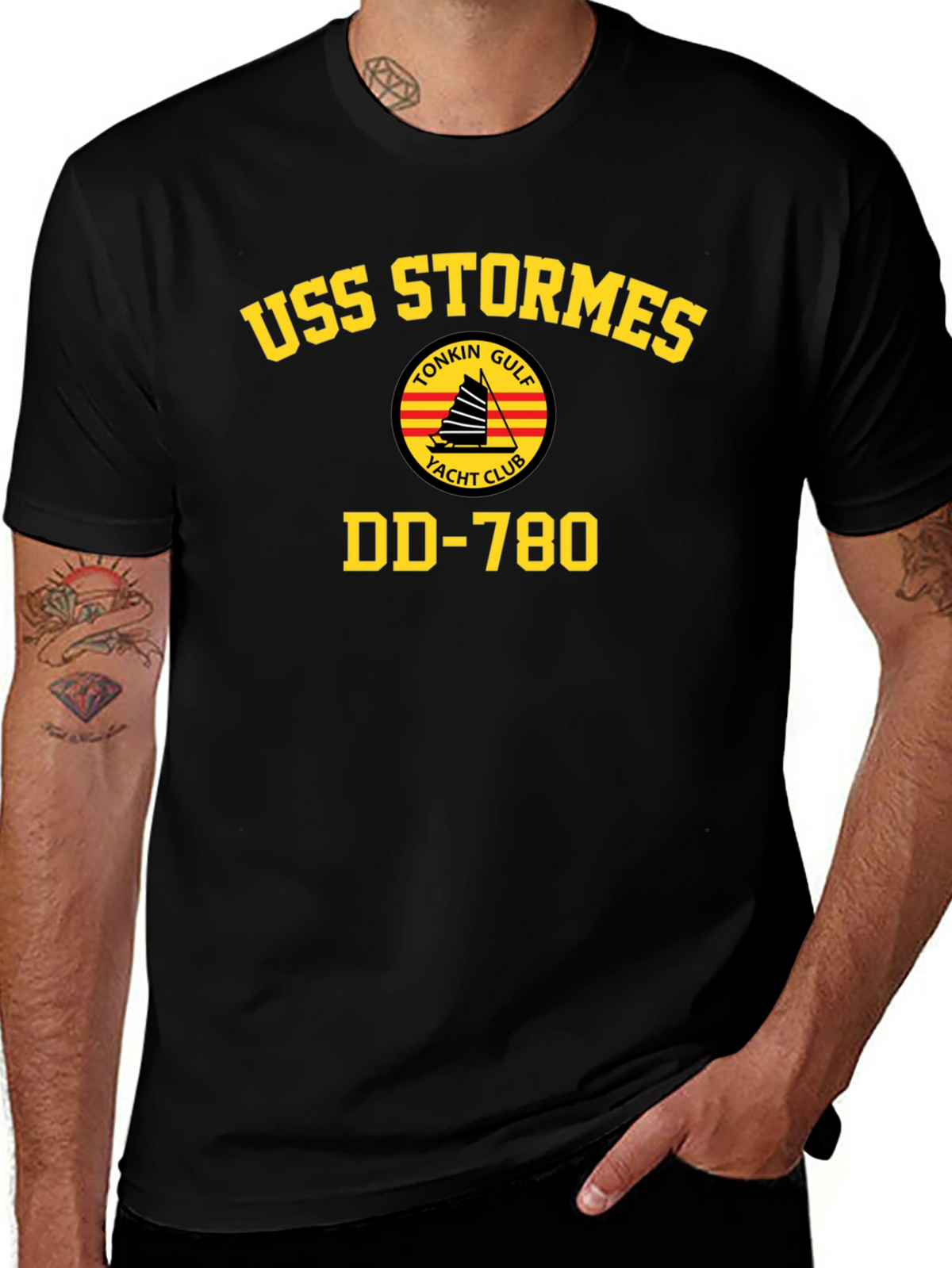 USS Stormes DD-780 Tonkin Gulf Yacht Club T-Shirt