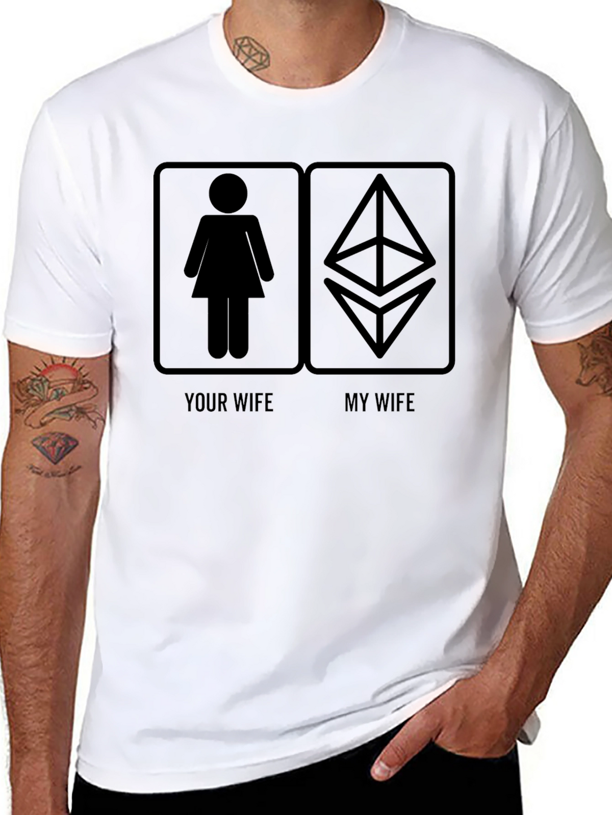 Funny Crypto T-Shirt: Your Wife vs. My Wife