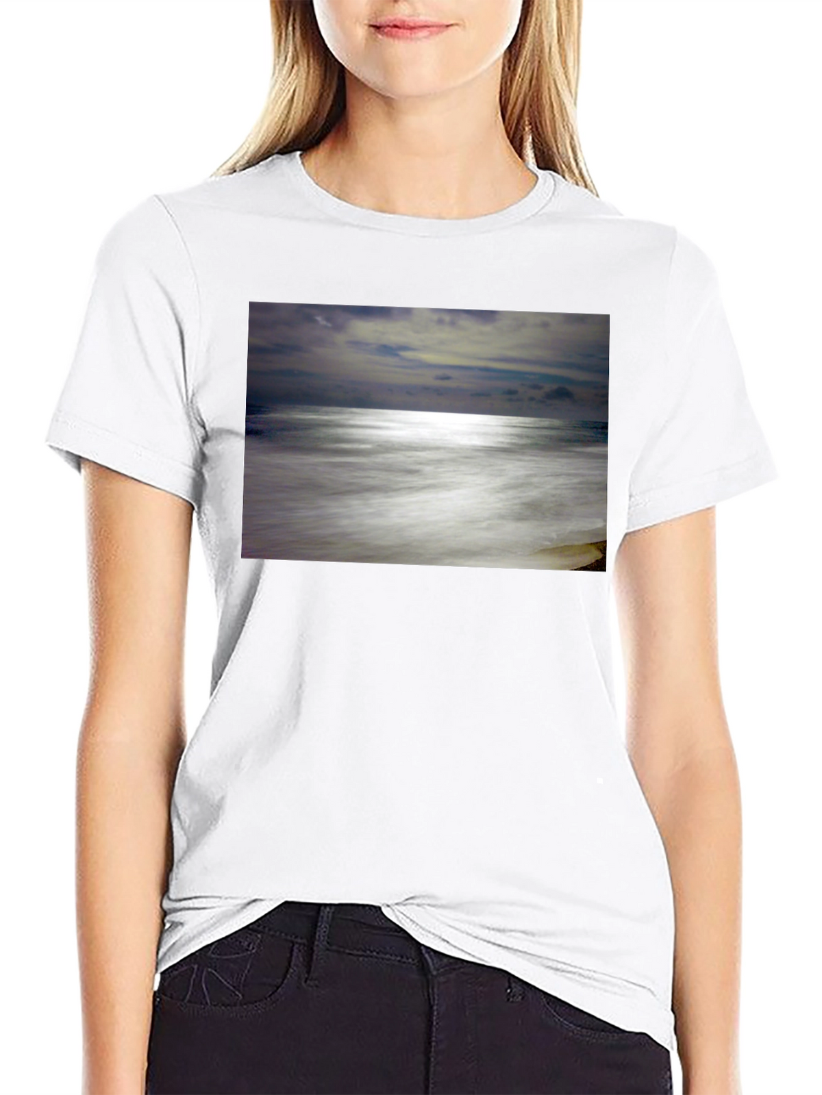 Ocean Scene Graphic Black T-Shirt