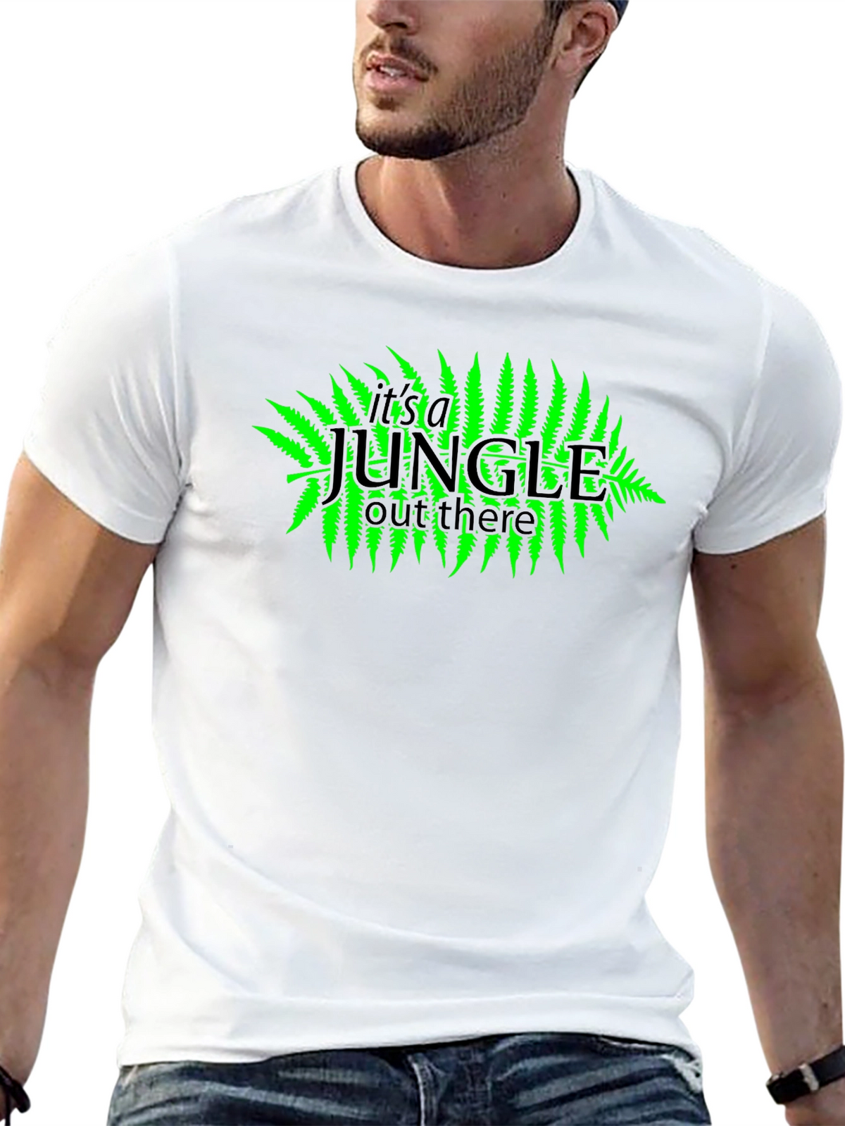 Jungle Graphic Tee - Black Cotton Blend