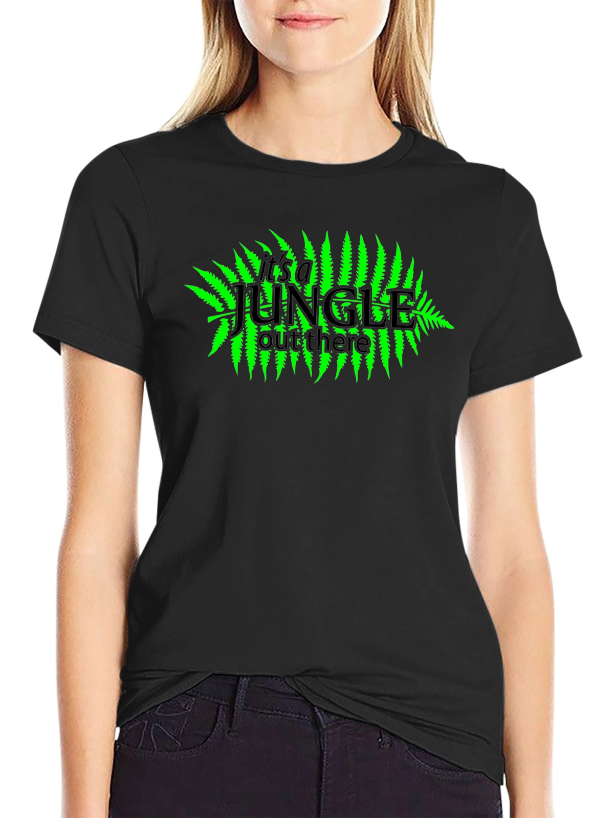 Jungle Graphic Tee - Black Cotton Blend