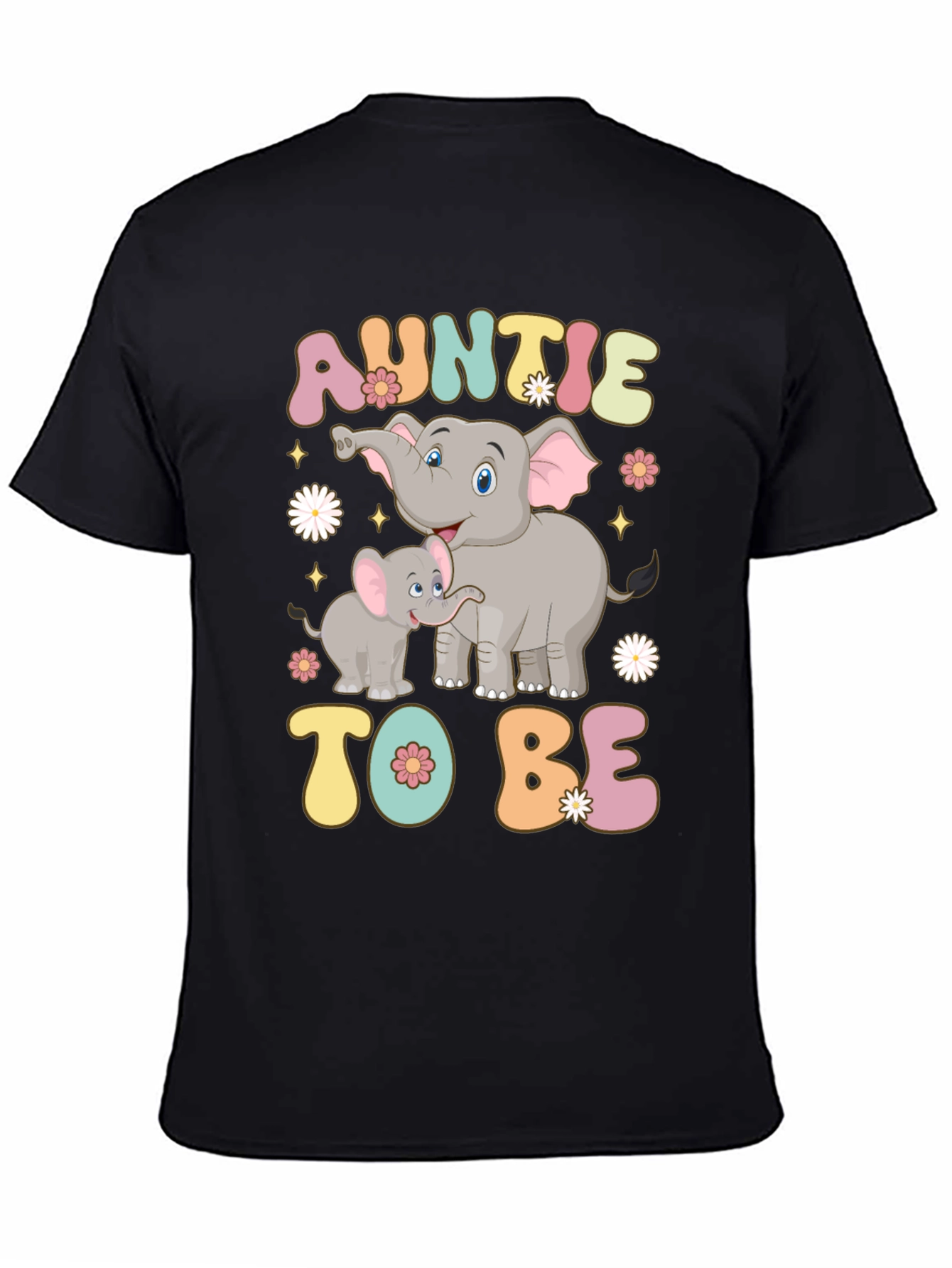 Auntie To Be Elephant Graphic T-Shirt