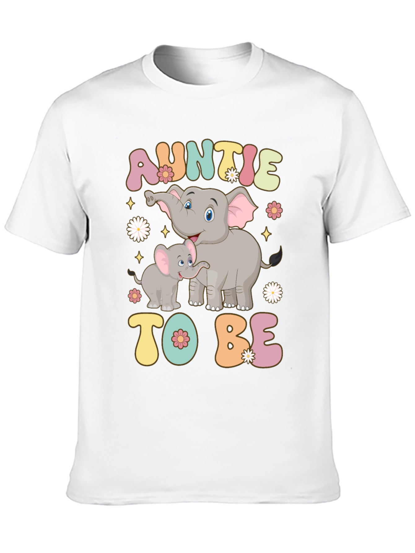 Auntie To Be Elephant Graphic T-Shirt