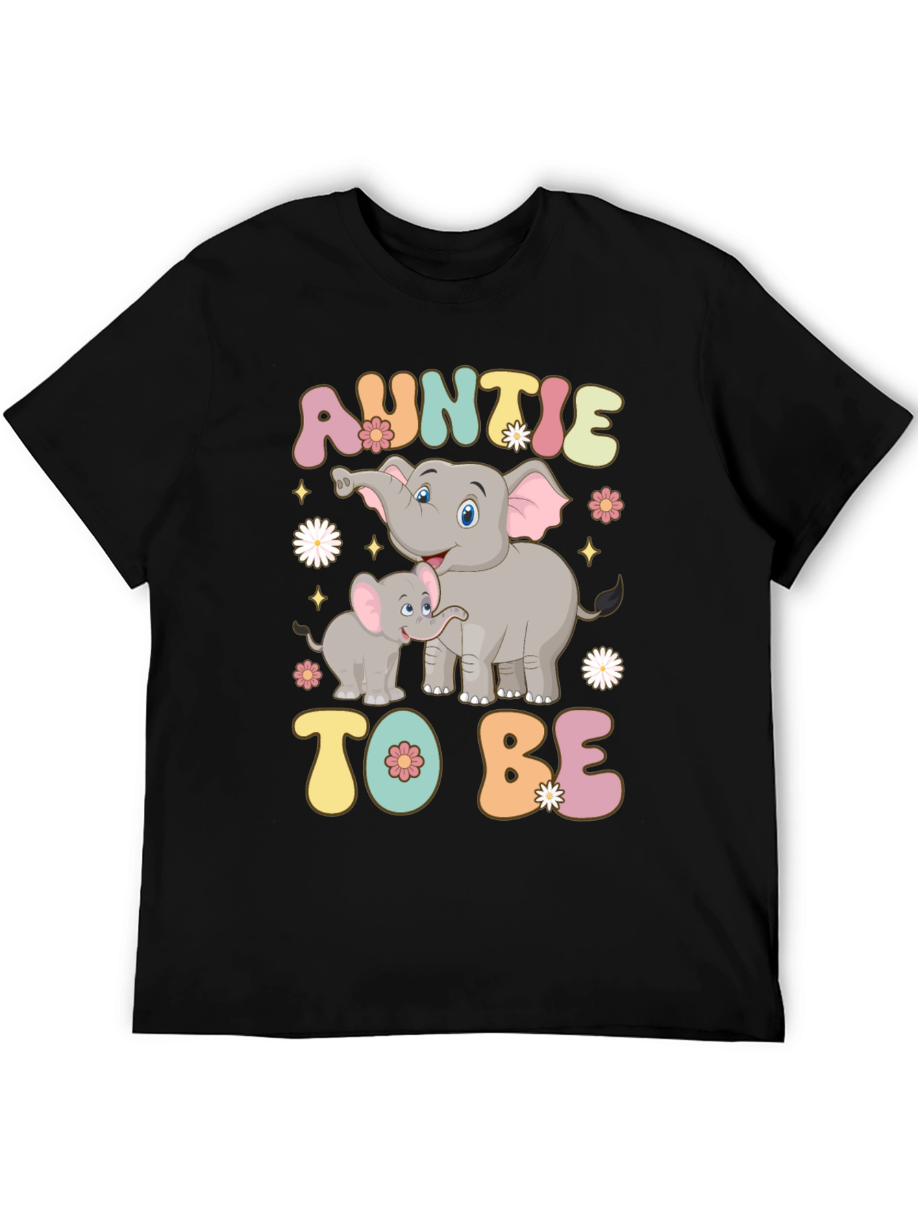 Auntie To Be Elephant Graphic T-Shirt