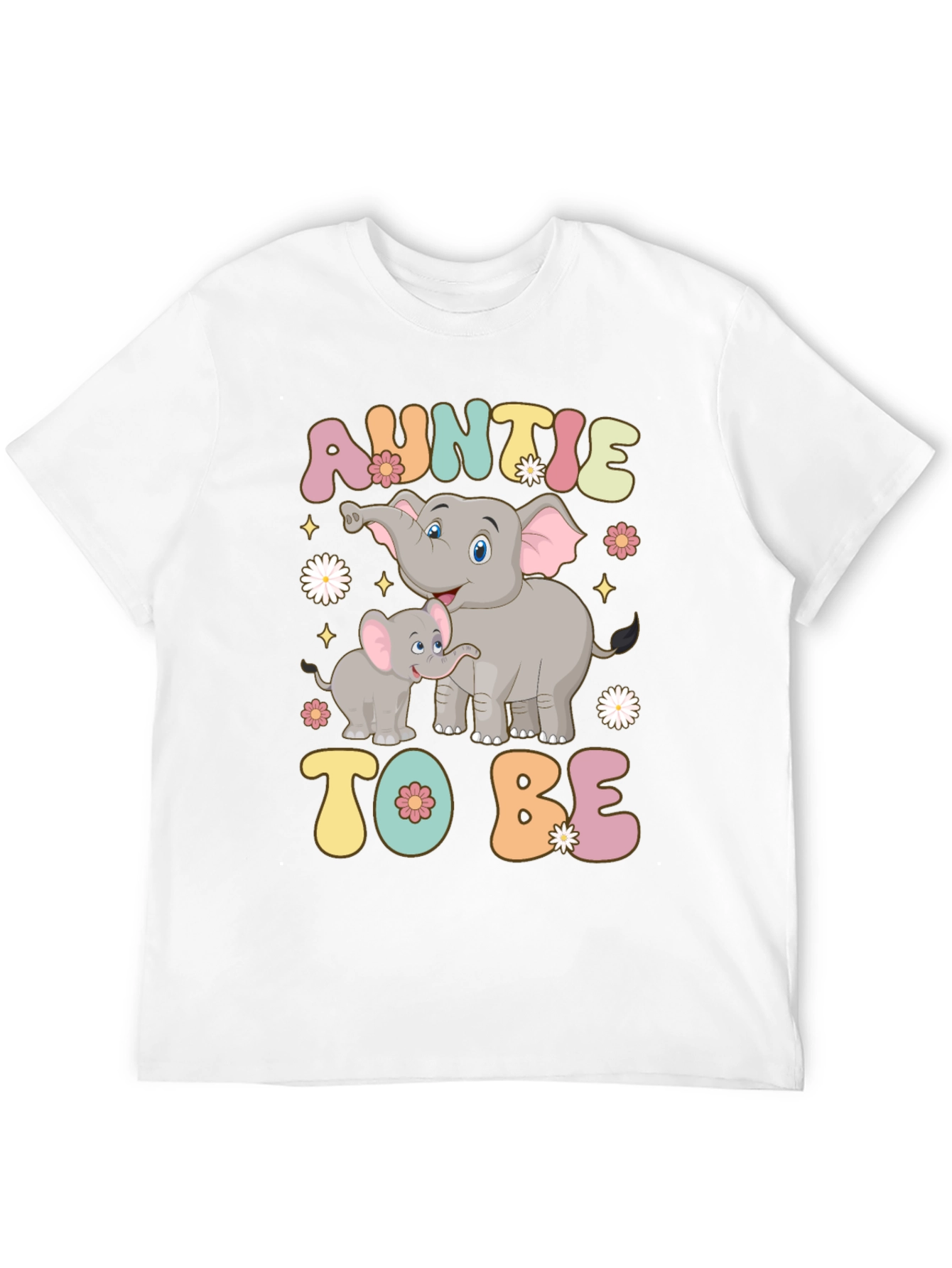 Auntie To Be Elephant Graphic T-Shirt