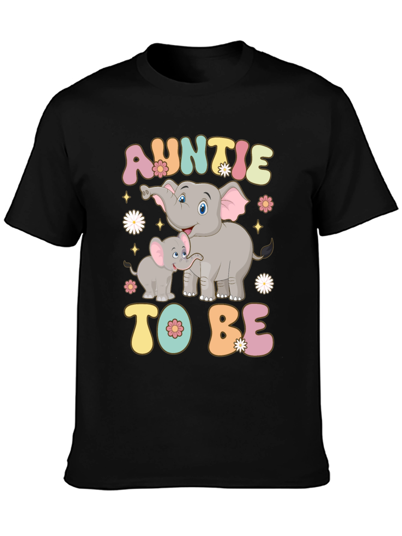Auntie To Be Elephant Graphic T-Shirt