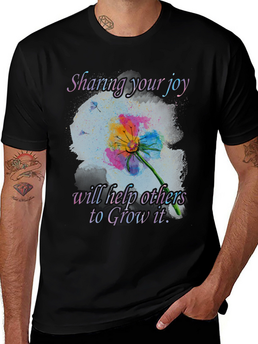 Joyful Sharing T-Shirt: Colorful Dandelion Design