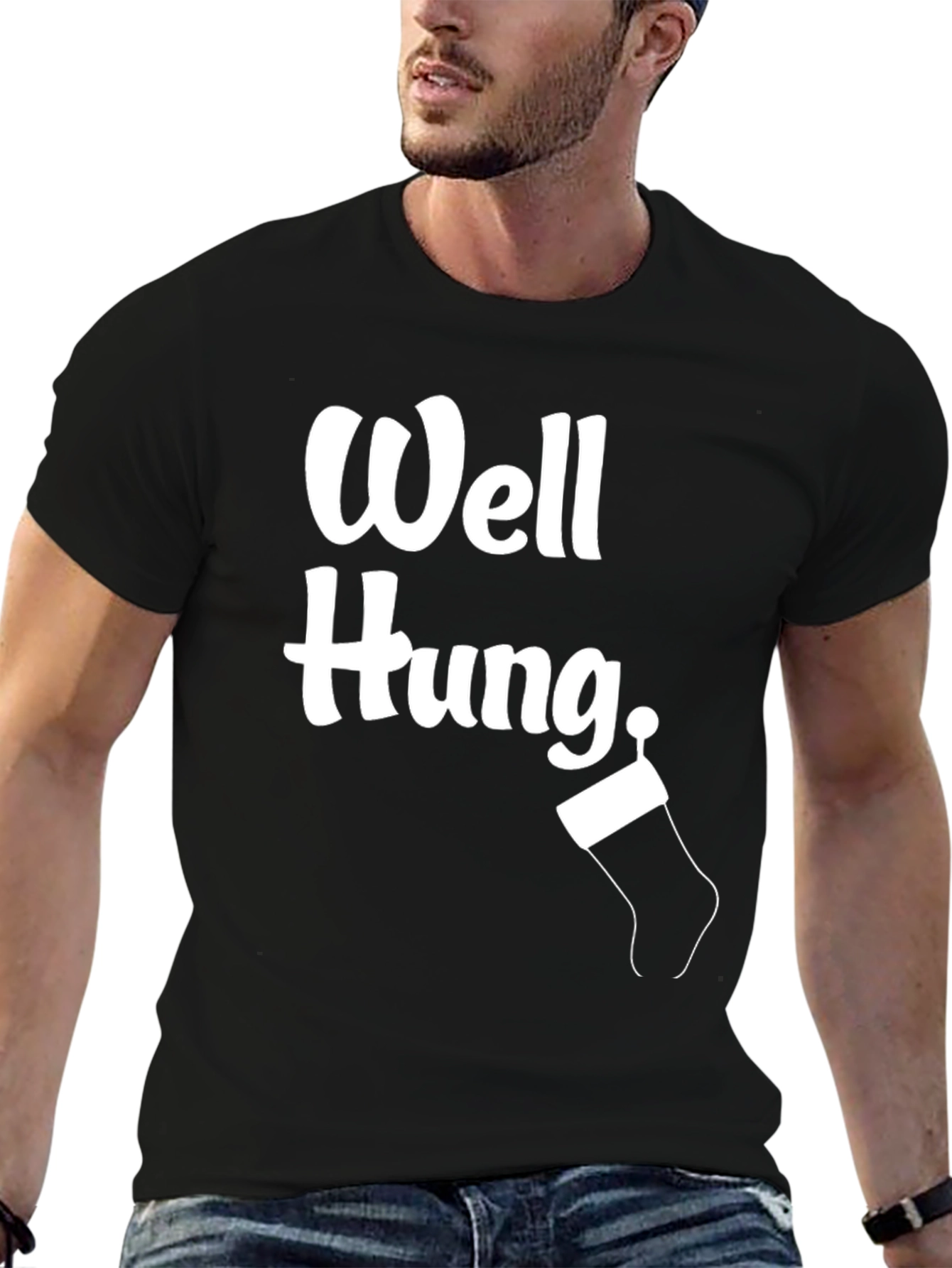 Well Hung Christmas T-Shirt - Funny Holiday Tee