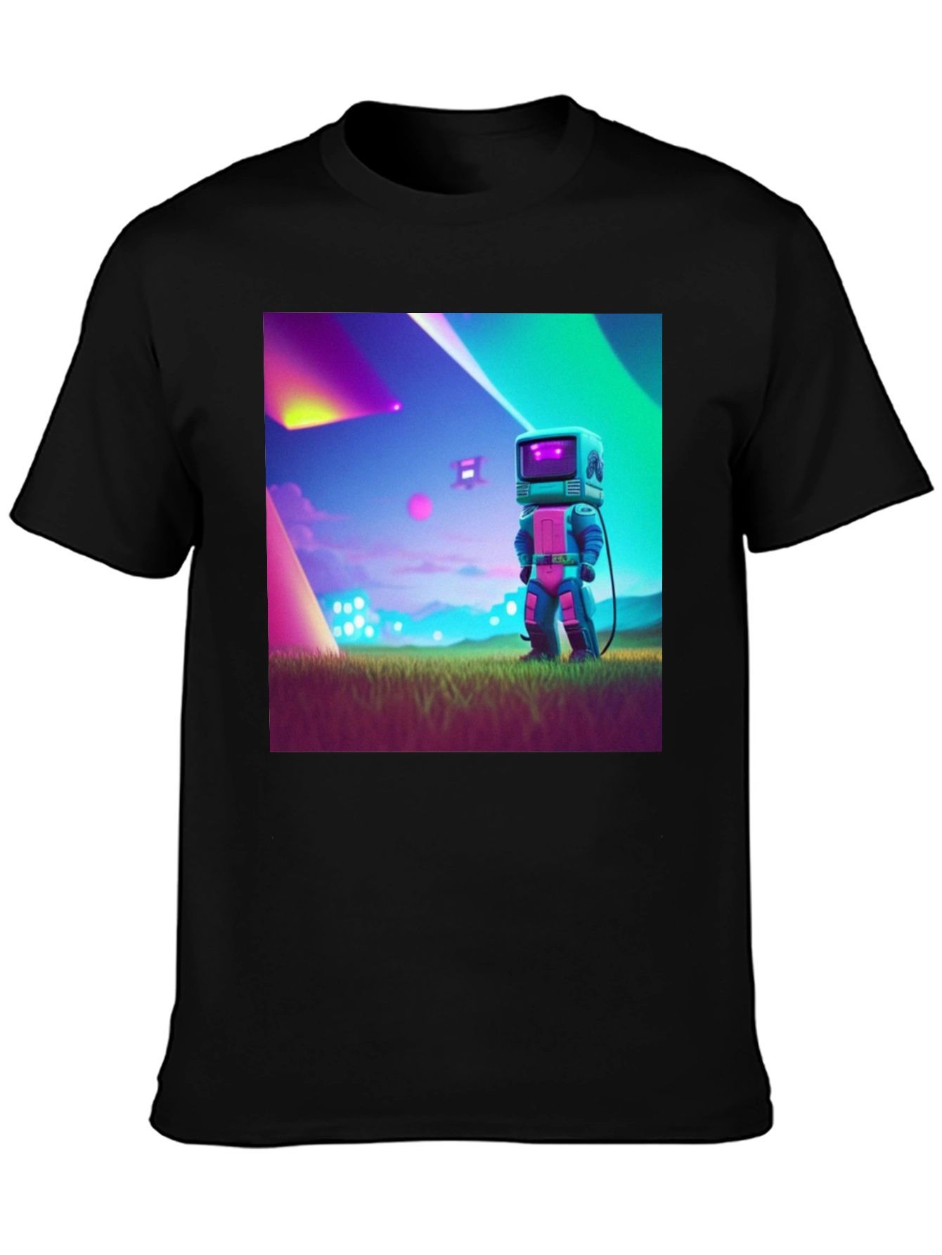 Retro Robot Graphic Tee - Sci-Fi Style