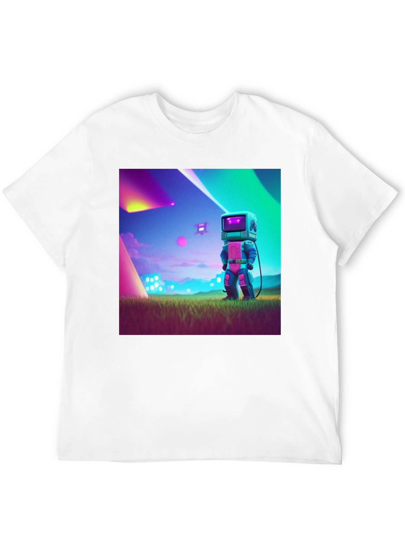Retro Robot Graphic Tee - Sci-Fi Style