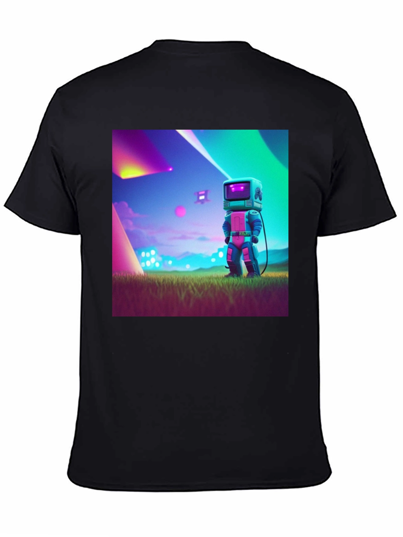Retro Robot Graphic Tee - Sci-Fi Style