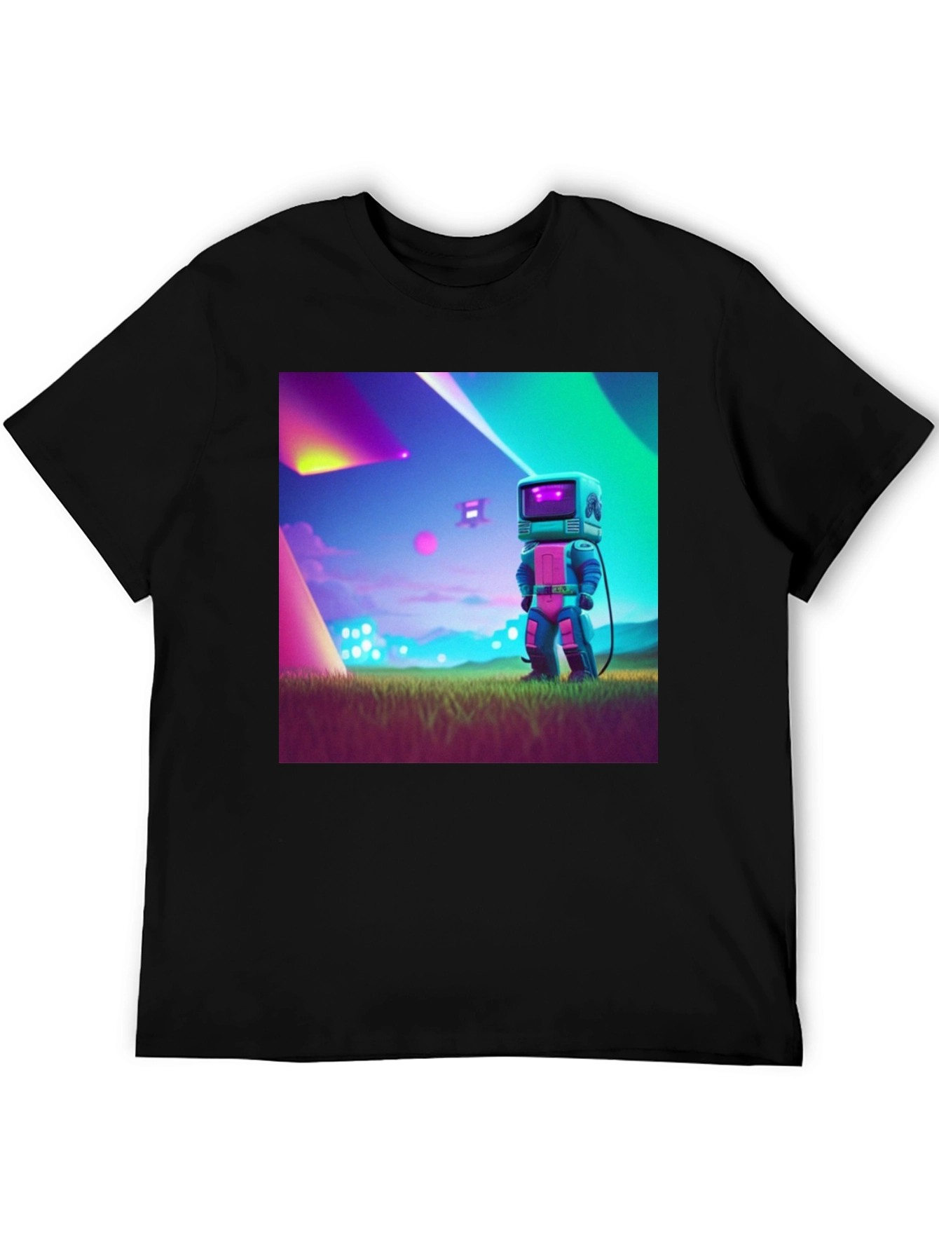 Retro Robot Graphic Tee - Sci-Fi Style