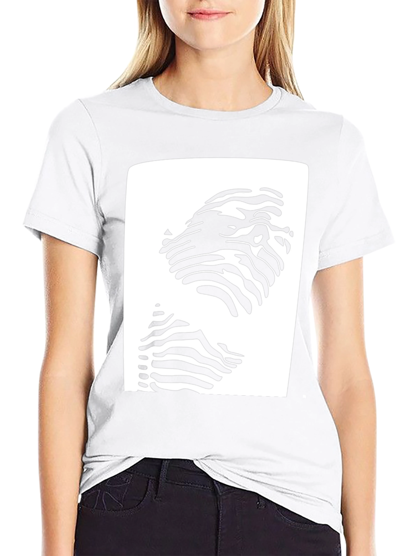 Abstract Zebra Print Tee - Black Cotton Blend