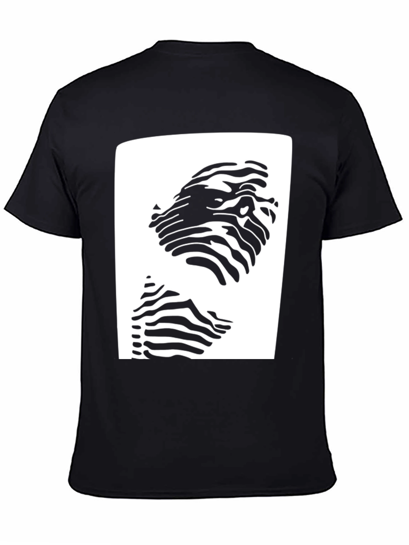 Abstract Zebra Print Tee - Black Cotton Blend