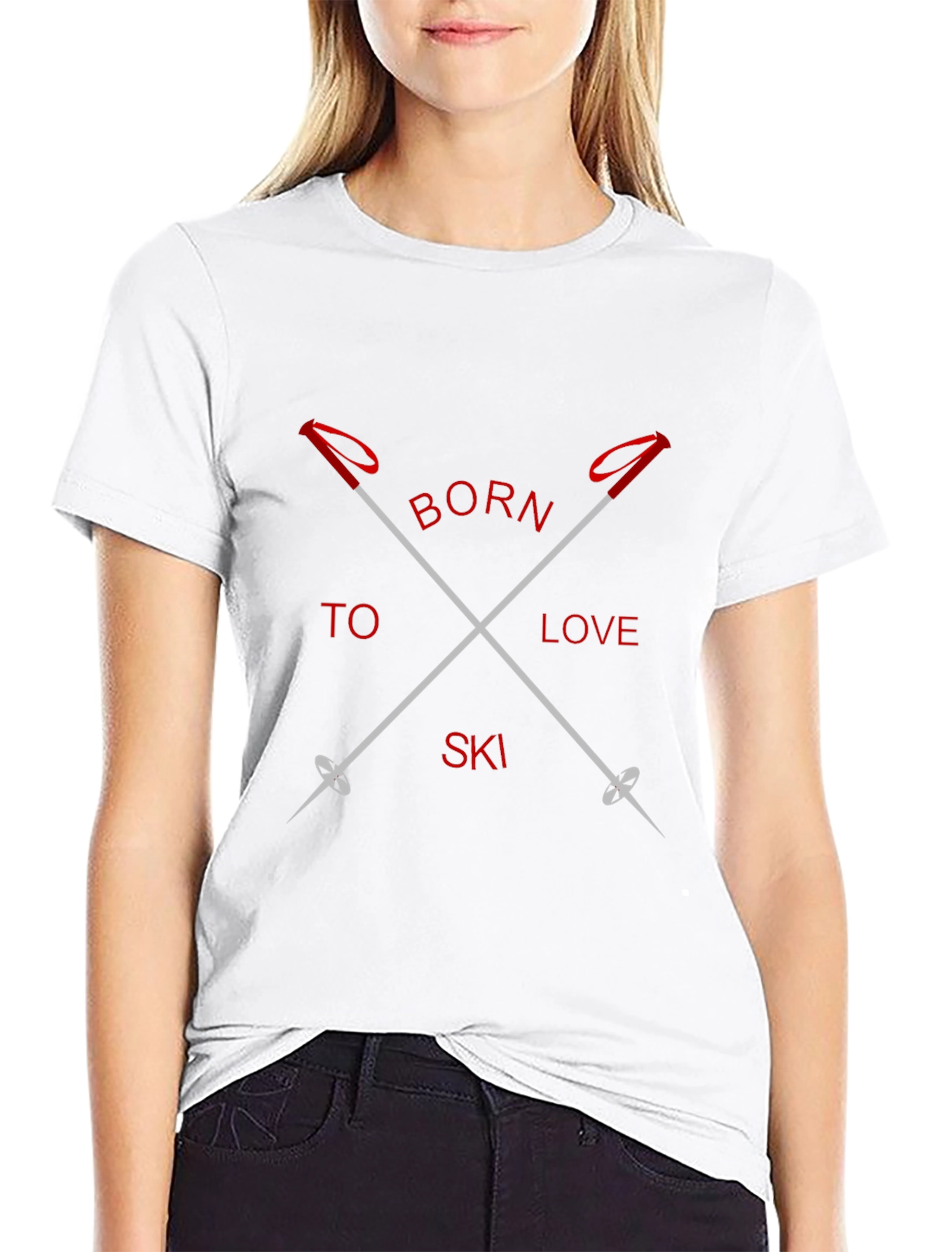Born to Love Ski Black Graphic Tee