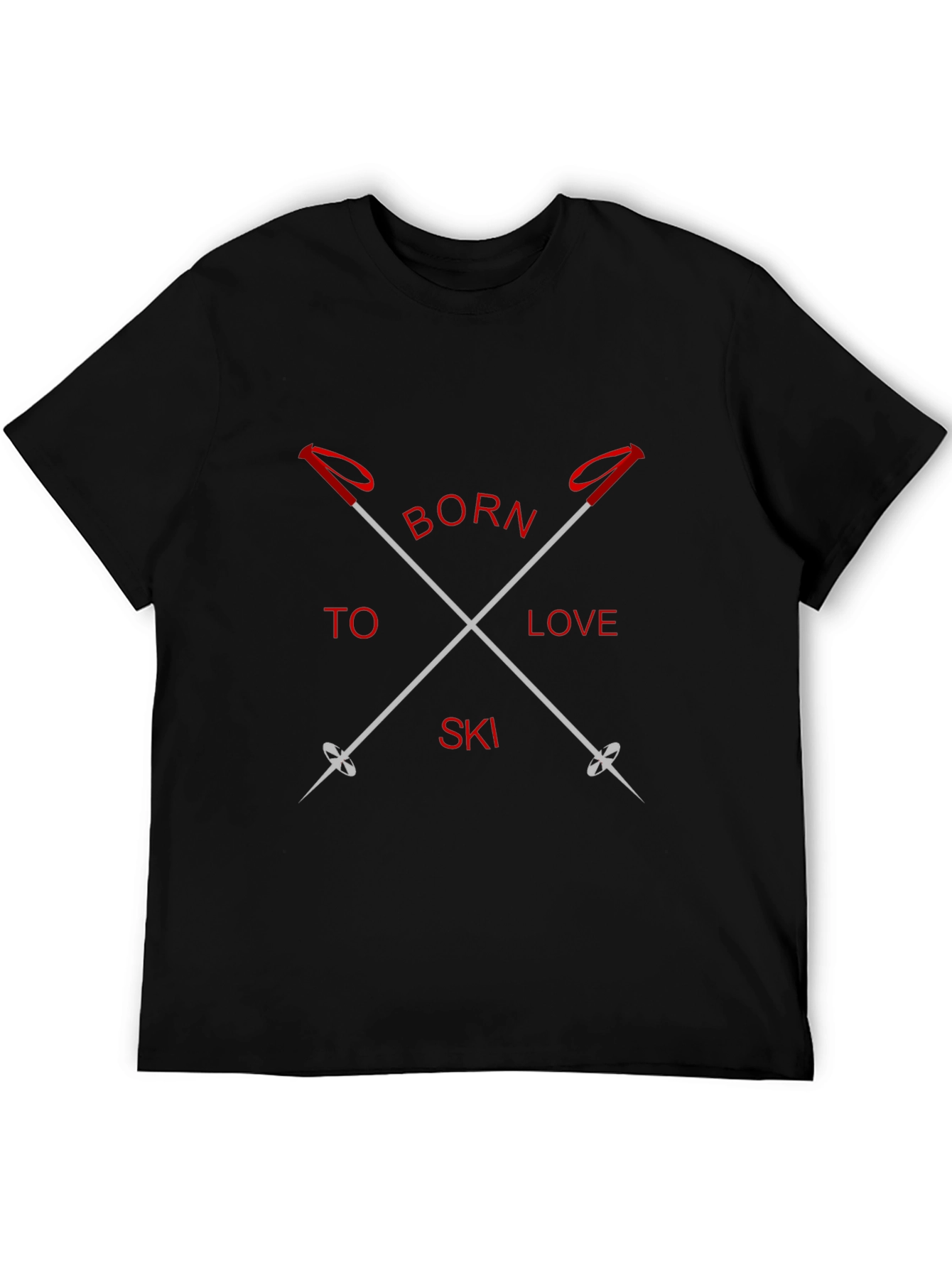 Born to Love Ski Black Graphic Tee