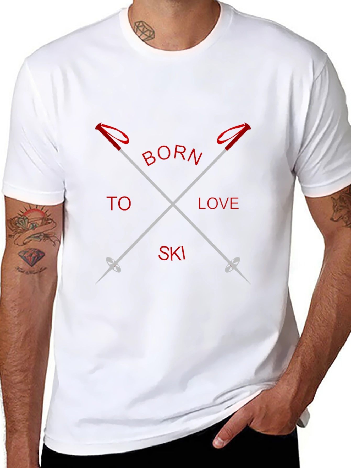 Born to Love Ski Black Graphic Tee