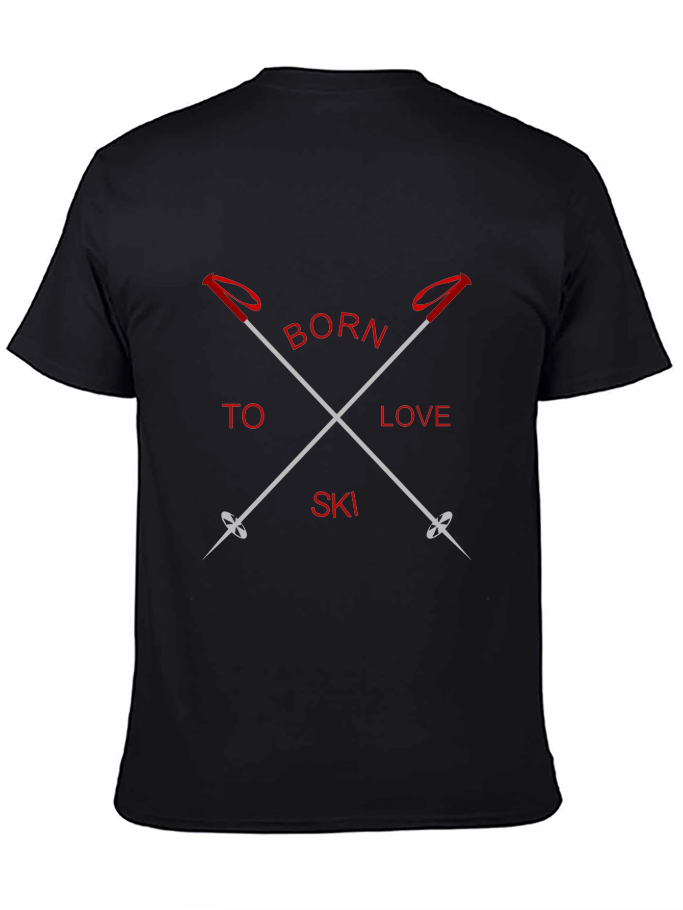 Born to Love Ski Black Graphic Tee