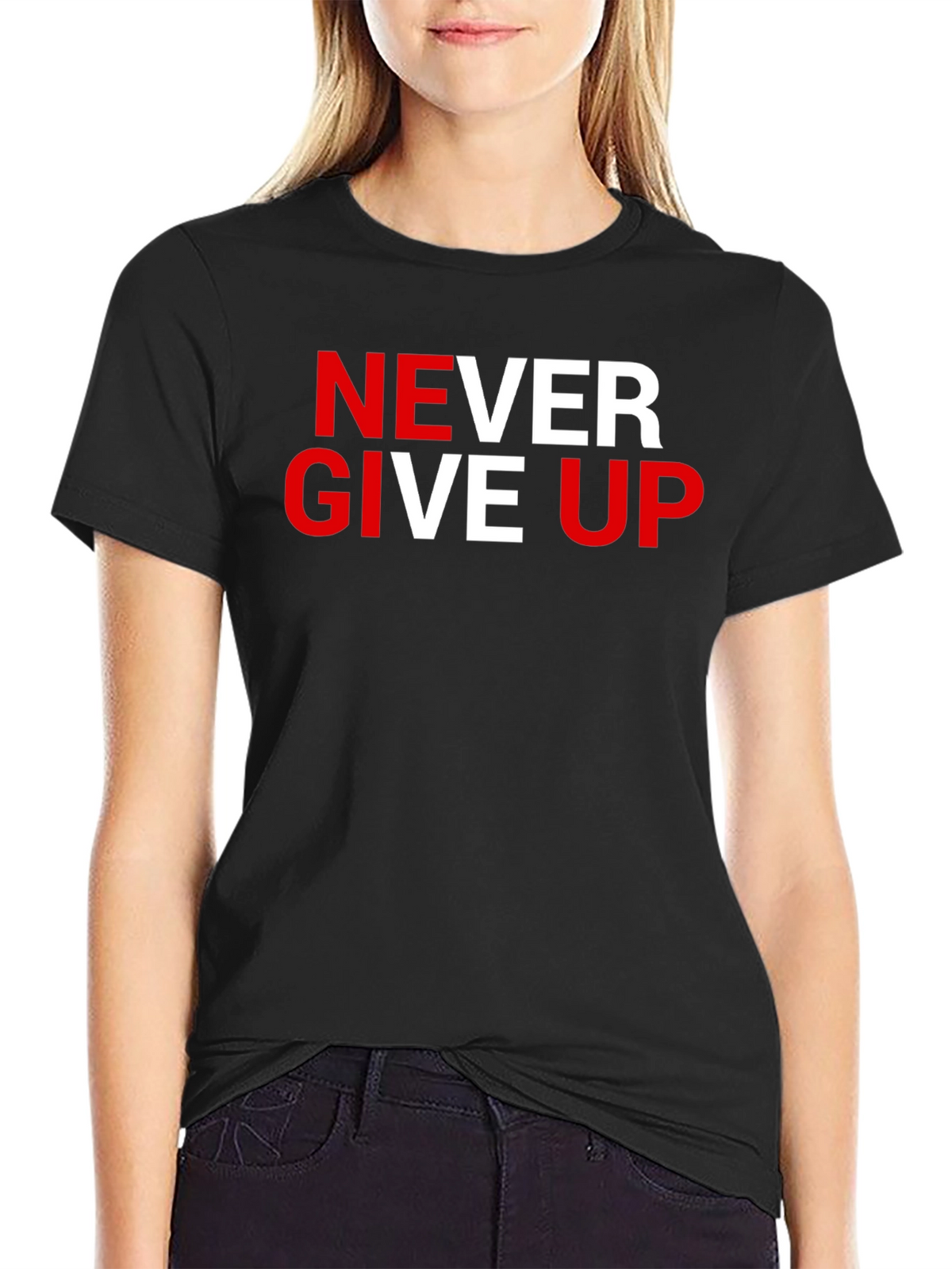 Never Give Up Graphic Tee - Motivational T-Shirt