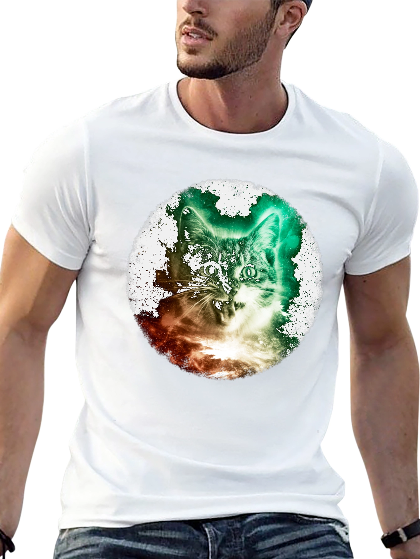 Cosmic Cat T-Shirt - Galaxy Pet Design Tee
