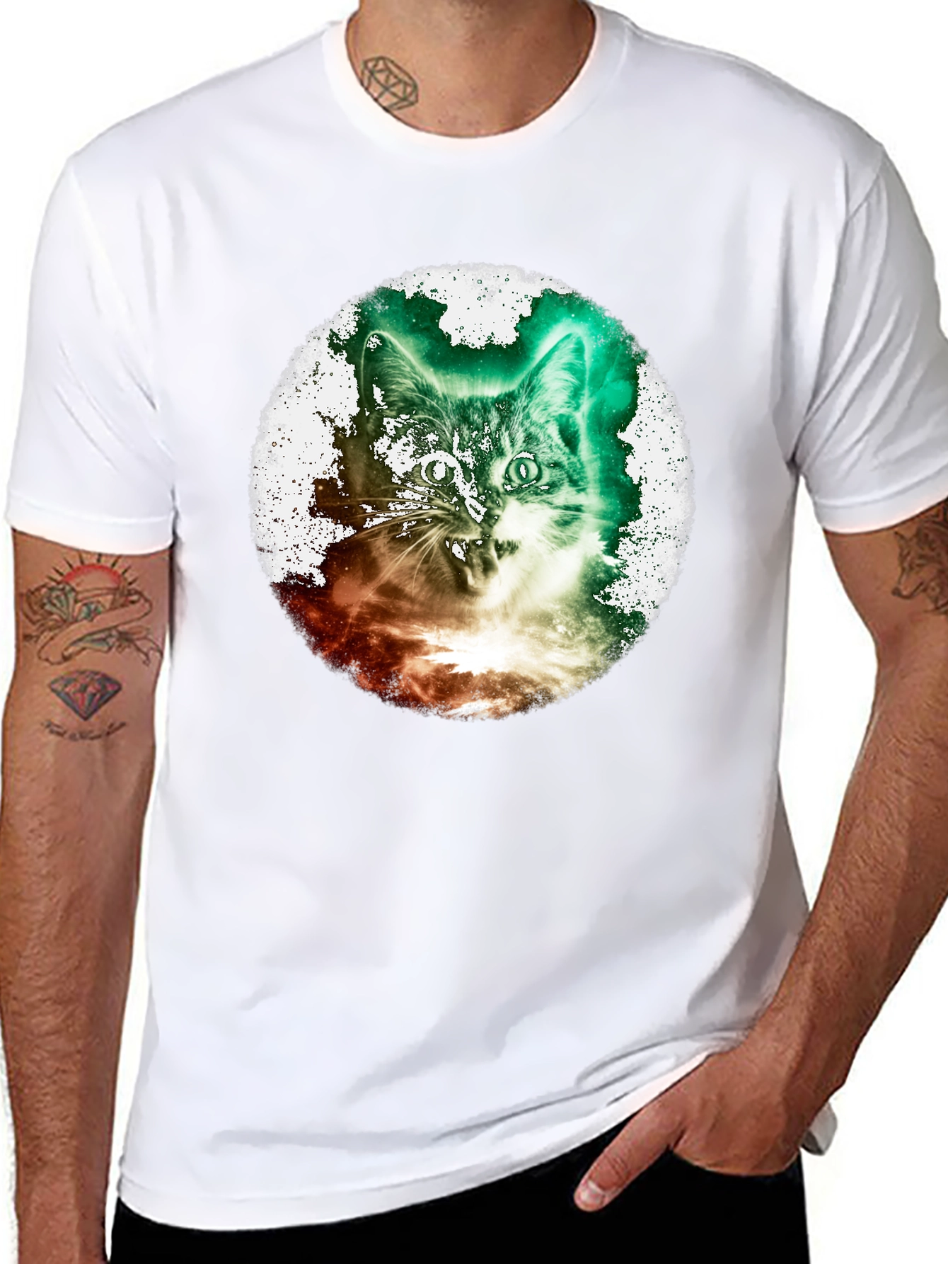 Cosmic Cat T-Shirt - Galaxy Pet Design Tee