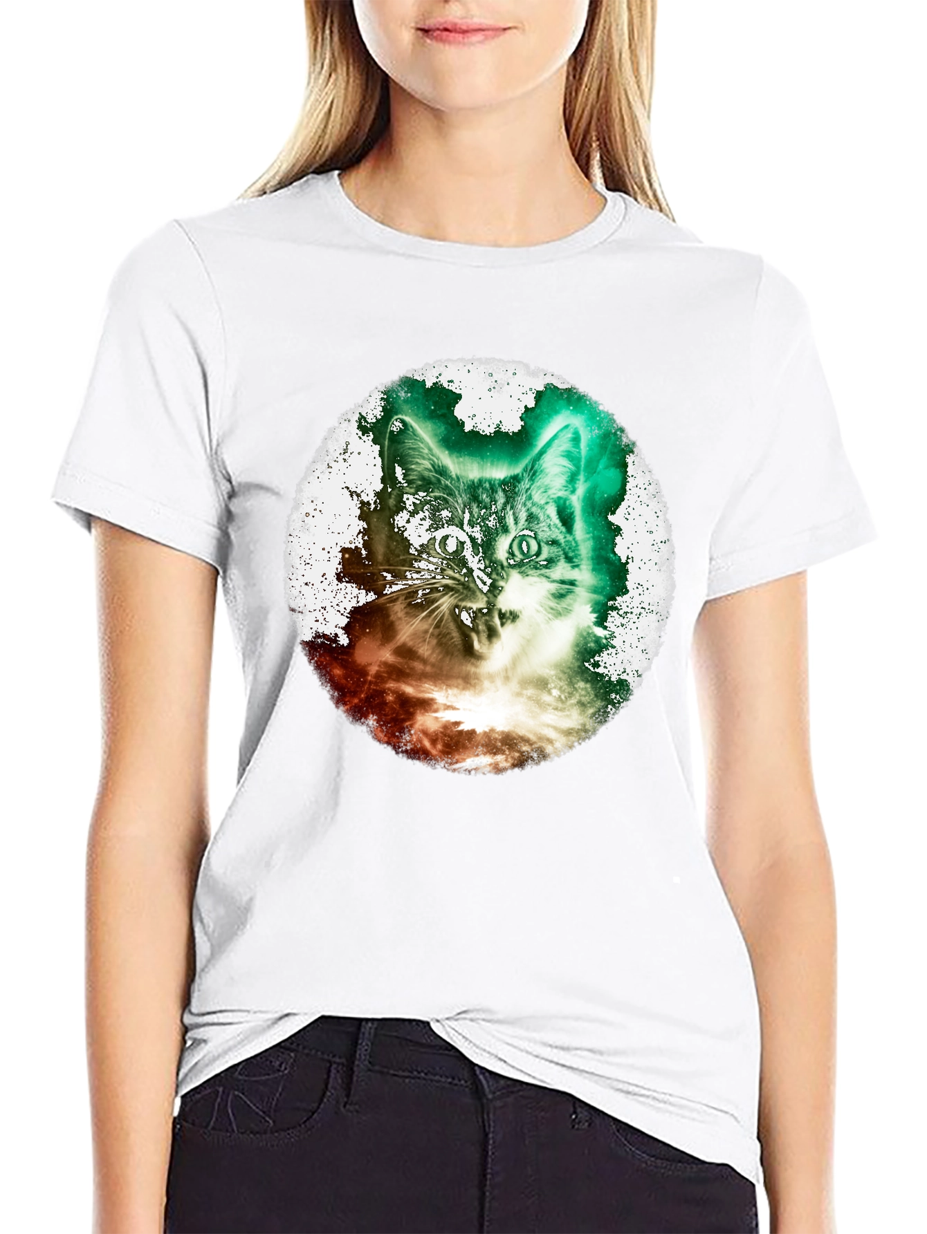 Cosmic Cat T-Shirt - Galaxy Pet Design Tee