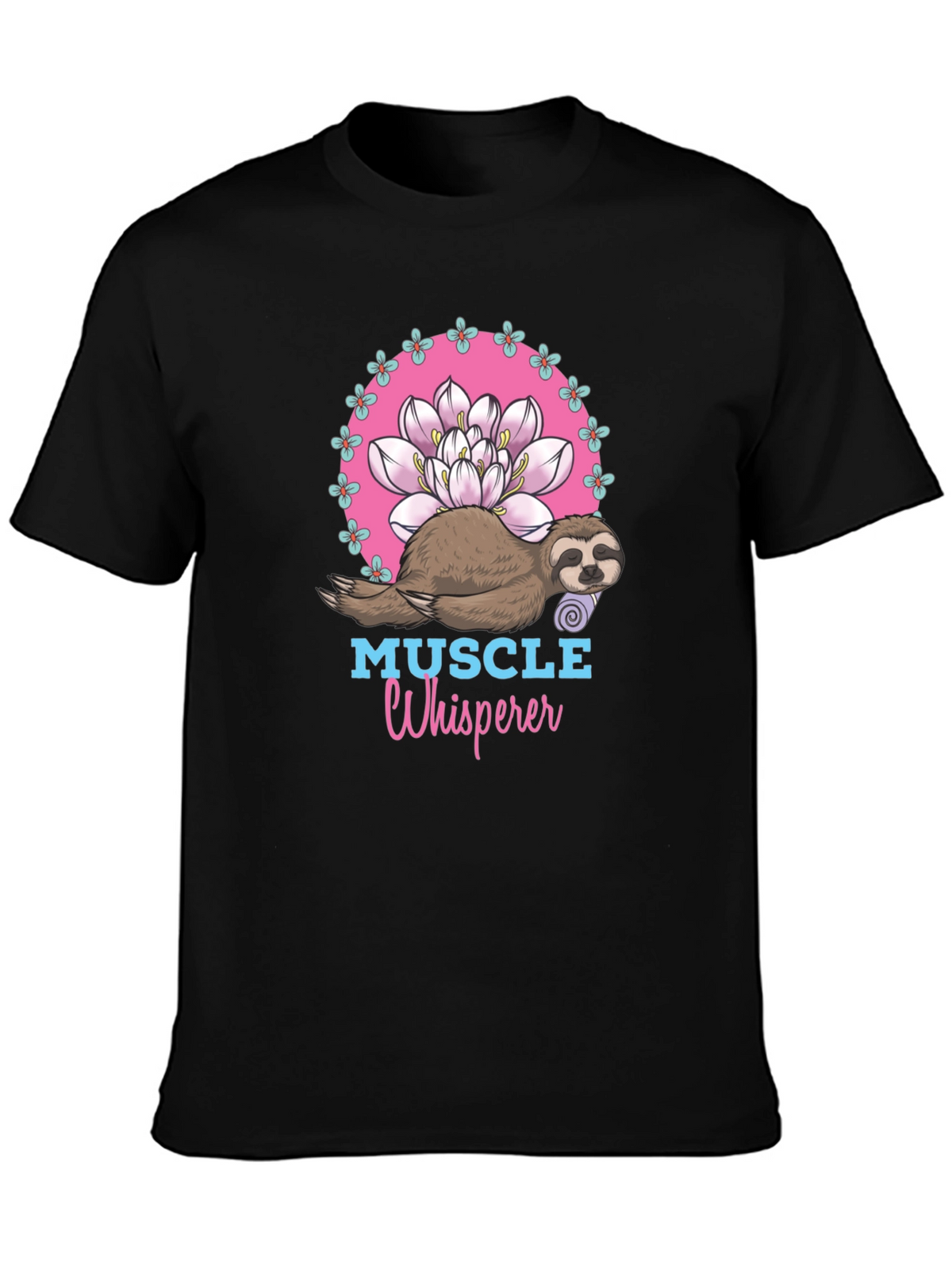 Muscle Whisperer Sloth Yoga Lotus T-Shirt