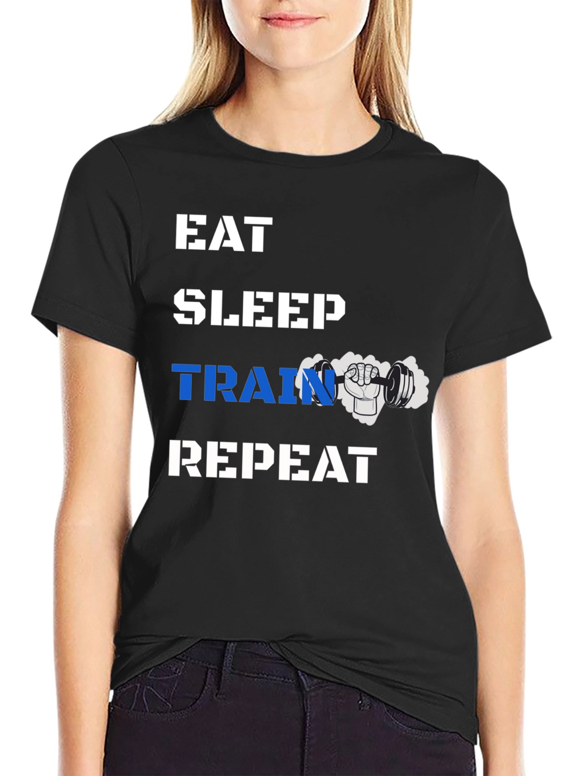 Eat Sleep Train Repeat Gym T-Shirt