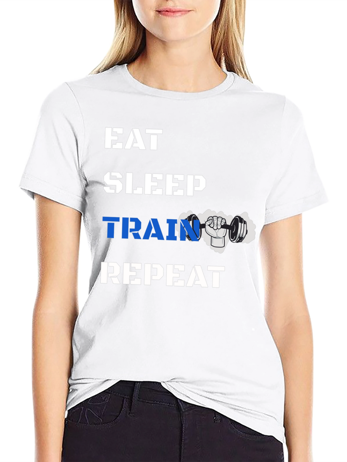 Eat Sleep Train Repeat Gym T-Shirt