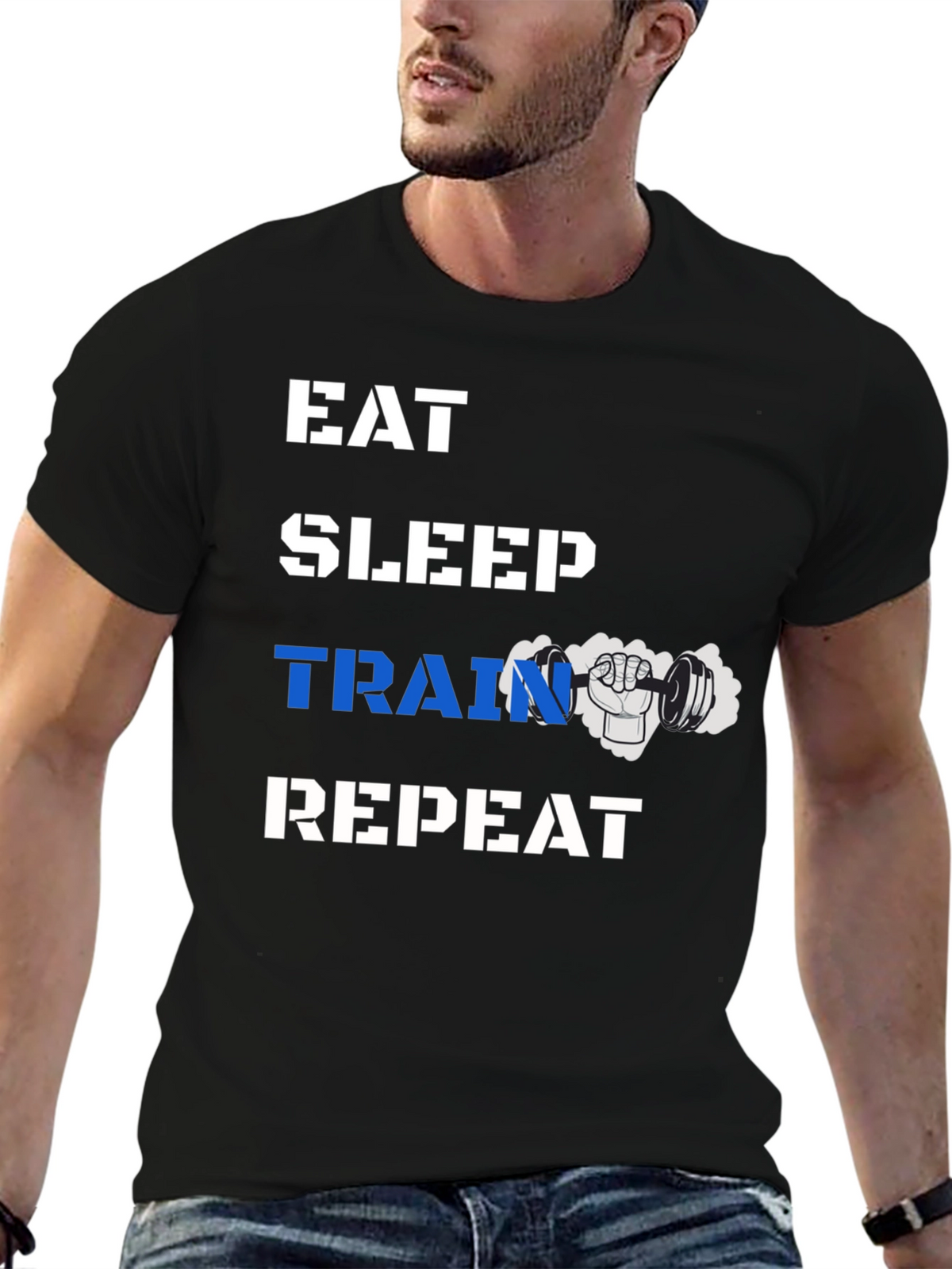 Eat Sleep Train Repeat Gym T-Shirt