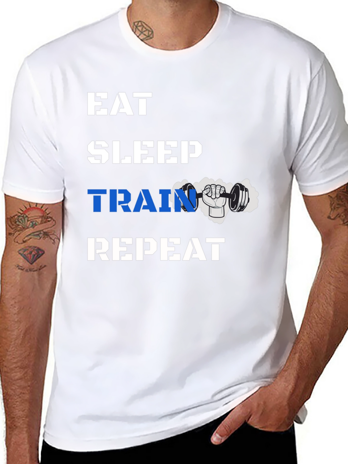 Eat Sleep Train Repeat Gym T-Shirt