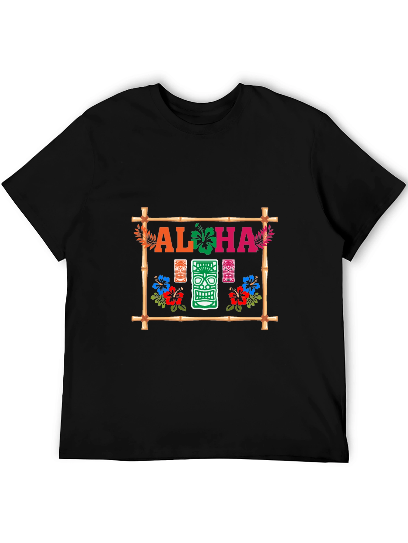 Aloha Tiki Graphic T-Shirt - Tropical Island Style
