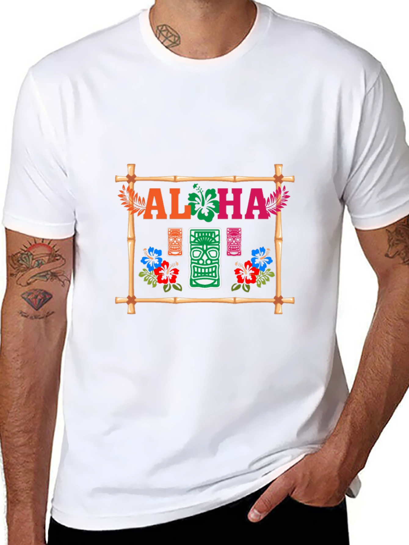 Aloha Tiki Graphic T-Shirt - Tropical Island Style