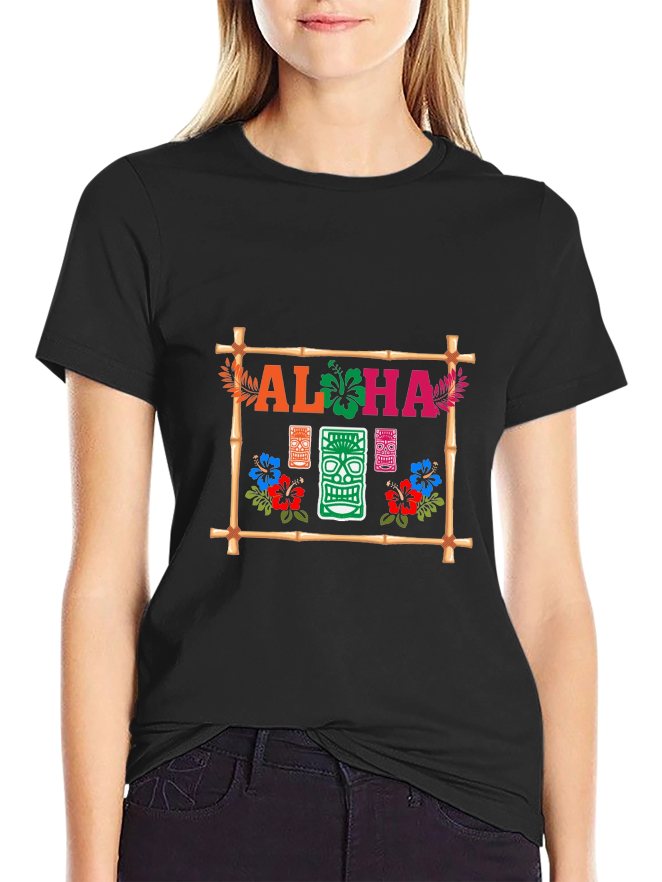 Aloha Tiki Graphic T-Shirt - Tropical Island Style