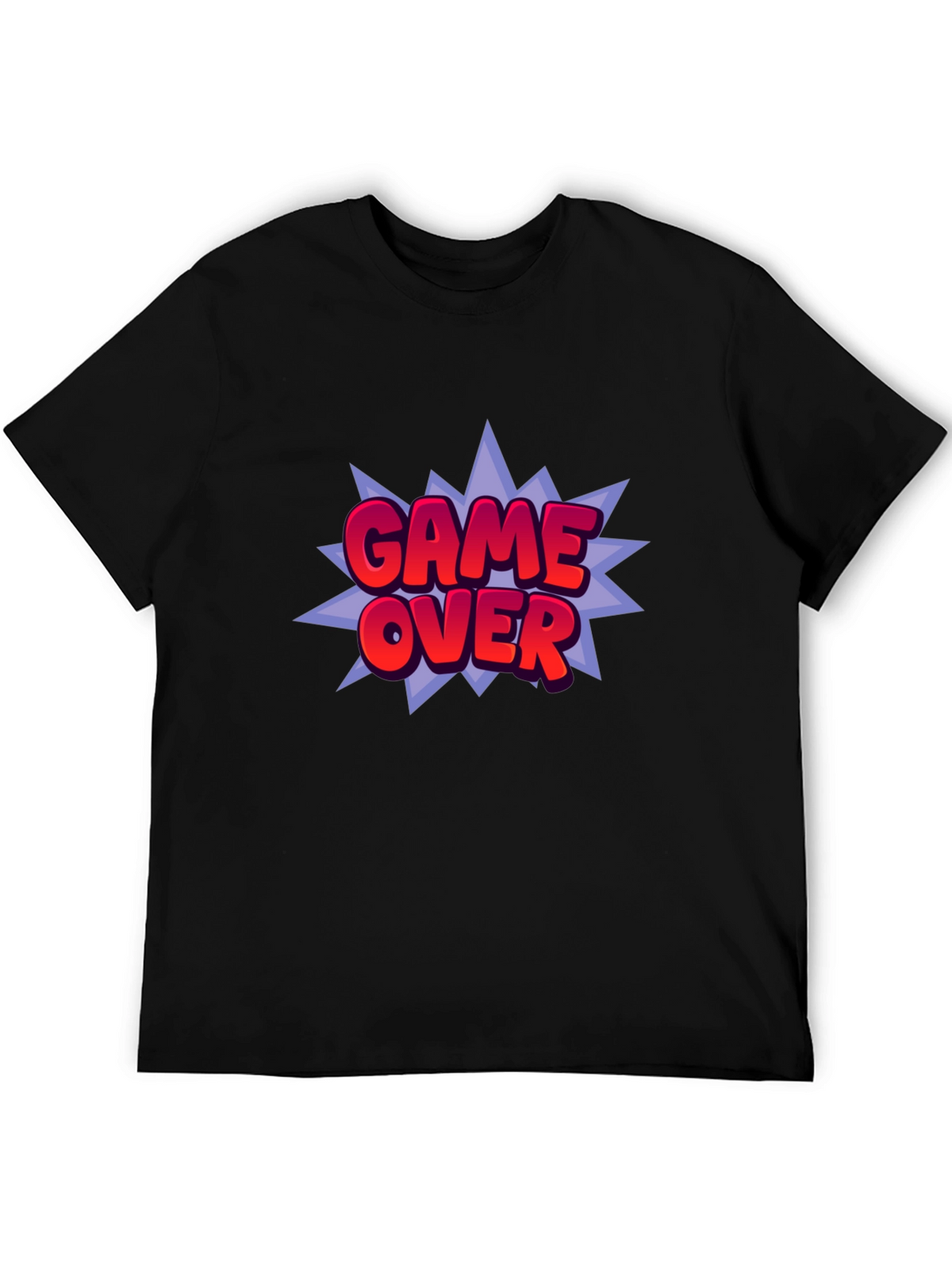 Game Over Graphic Print Black T-Shirt