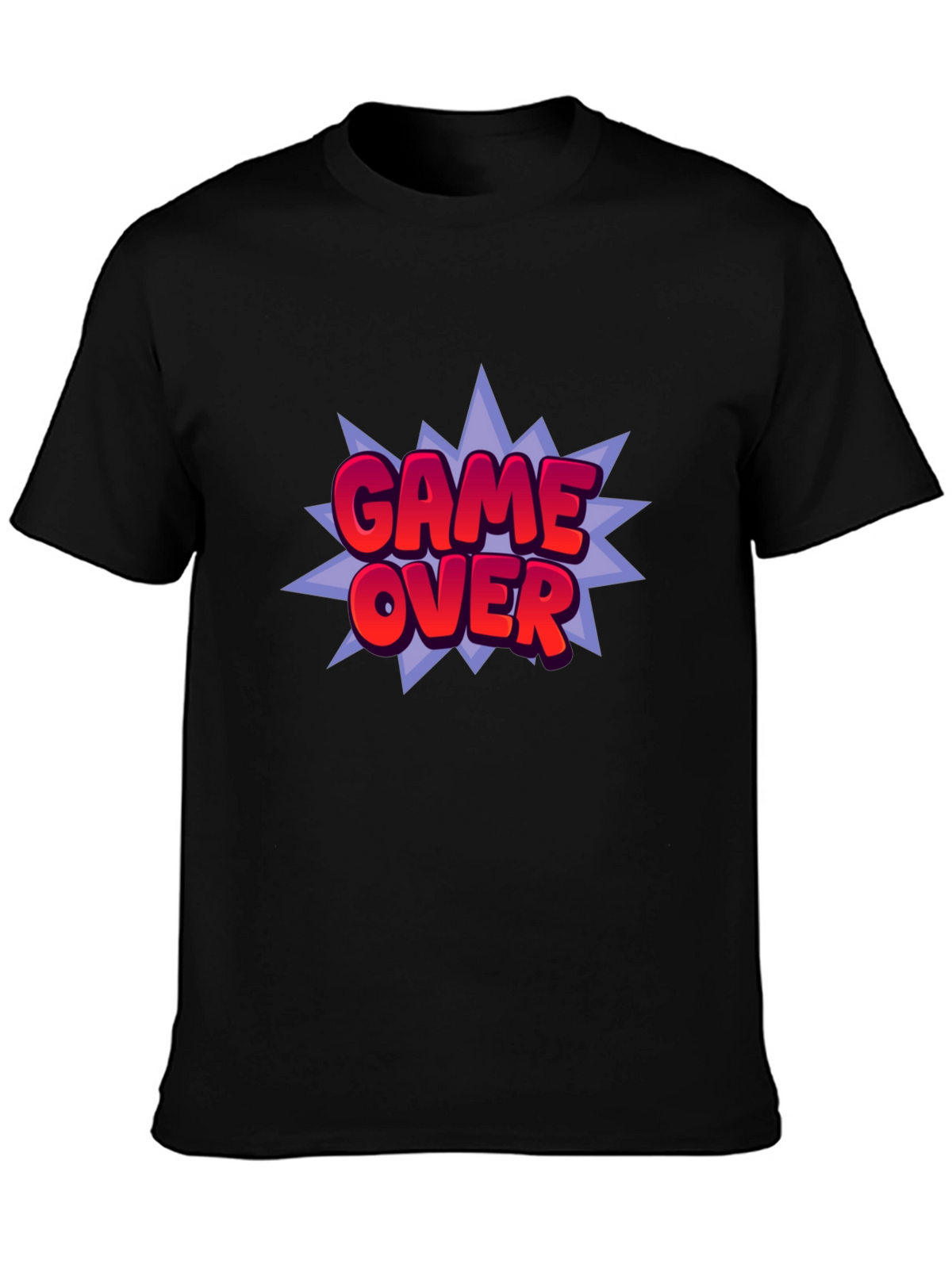 Game Over Graphic Print Black T-Shirt