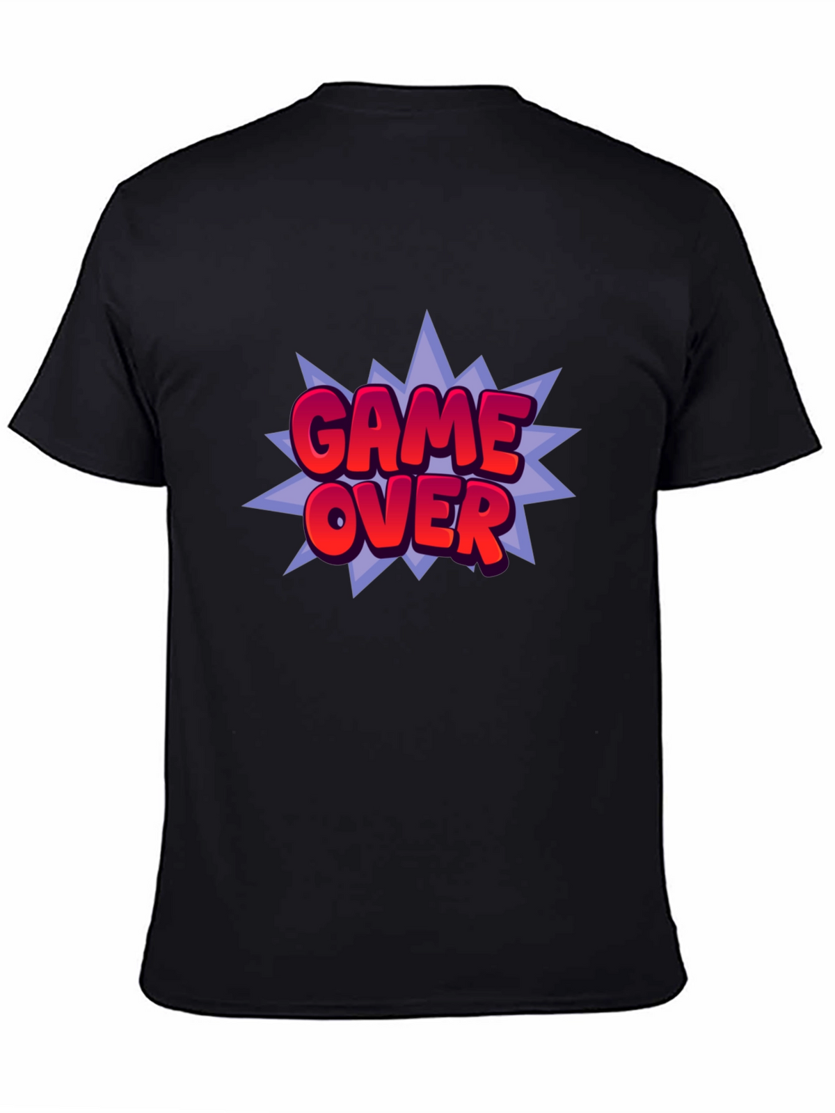 Game Over Graphic Print Black T-Shirt