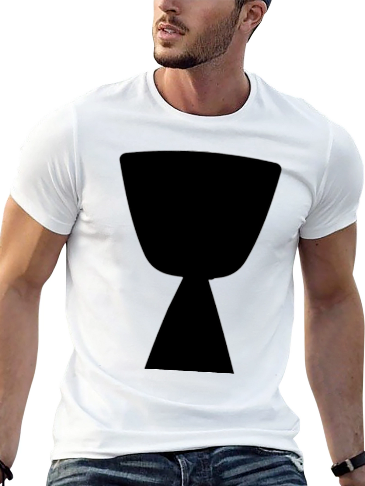 Black T-Shirt with Hourglass Graphic