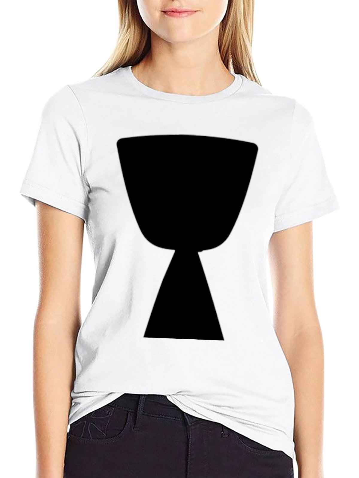 Black T-Shirt with Hourglass Graphic