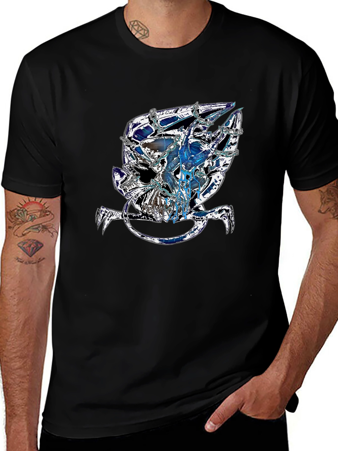 Edgy Skull Graphic Tee - Mens Black T-Shirt