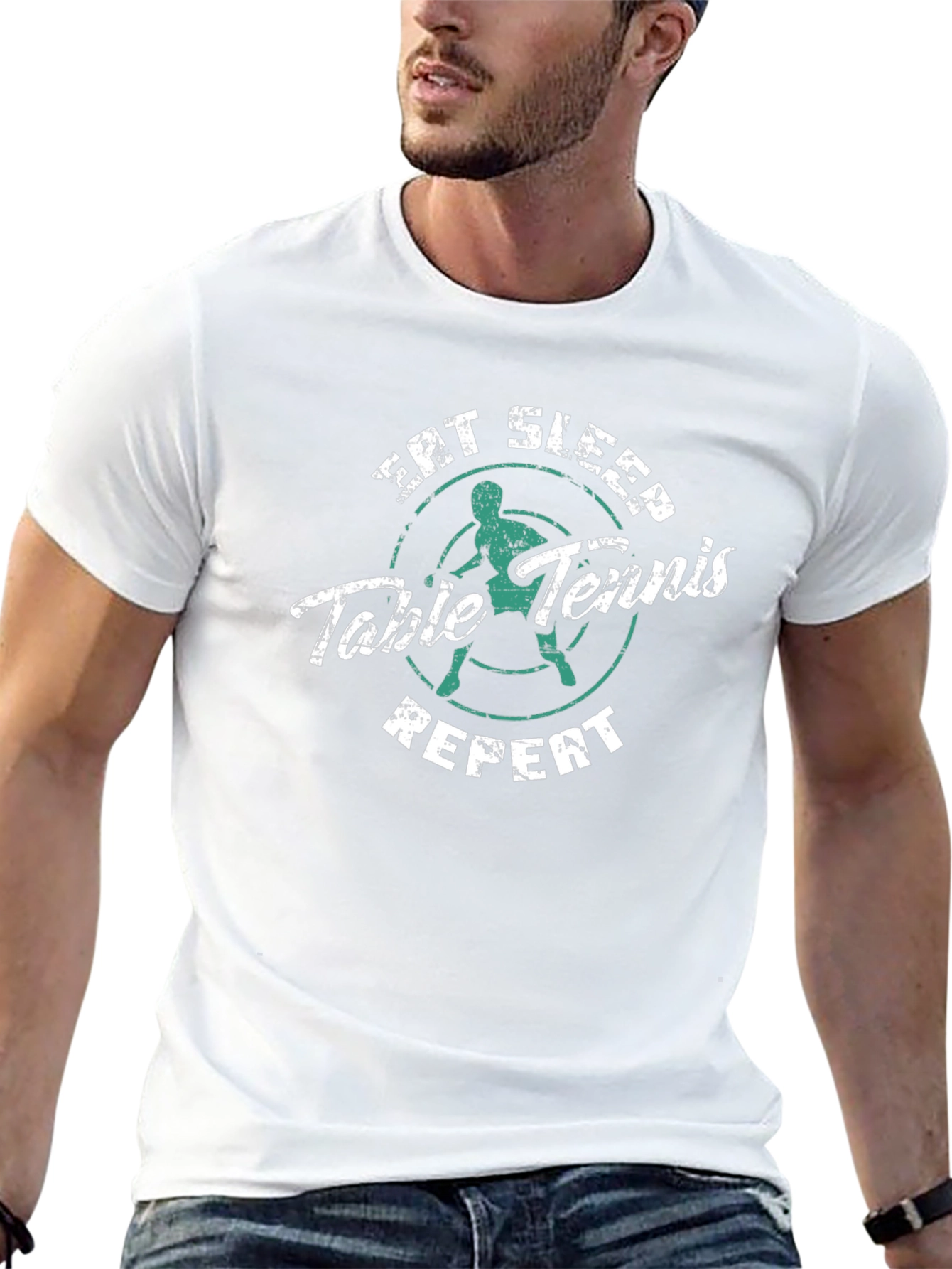 Eat Sleep Table Tennis Repeat Graphic Tee