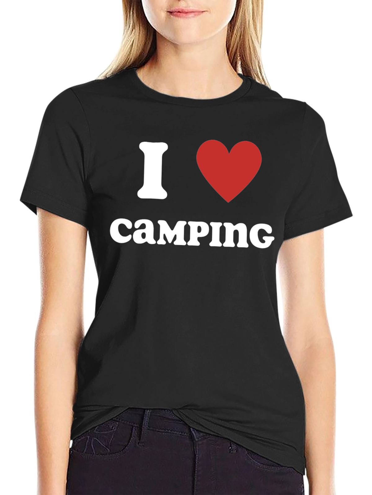 I Heart Camping T-Shirt - Black Cotton Tee