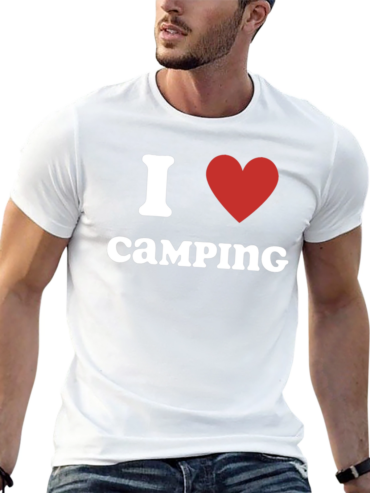 I Heart Camping T-Shirt - Black Cotton Tee