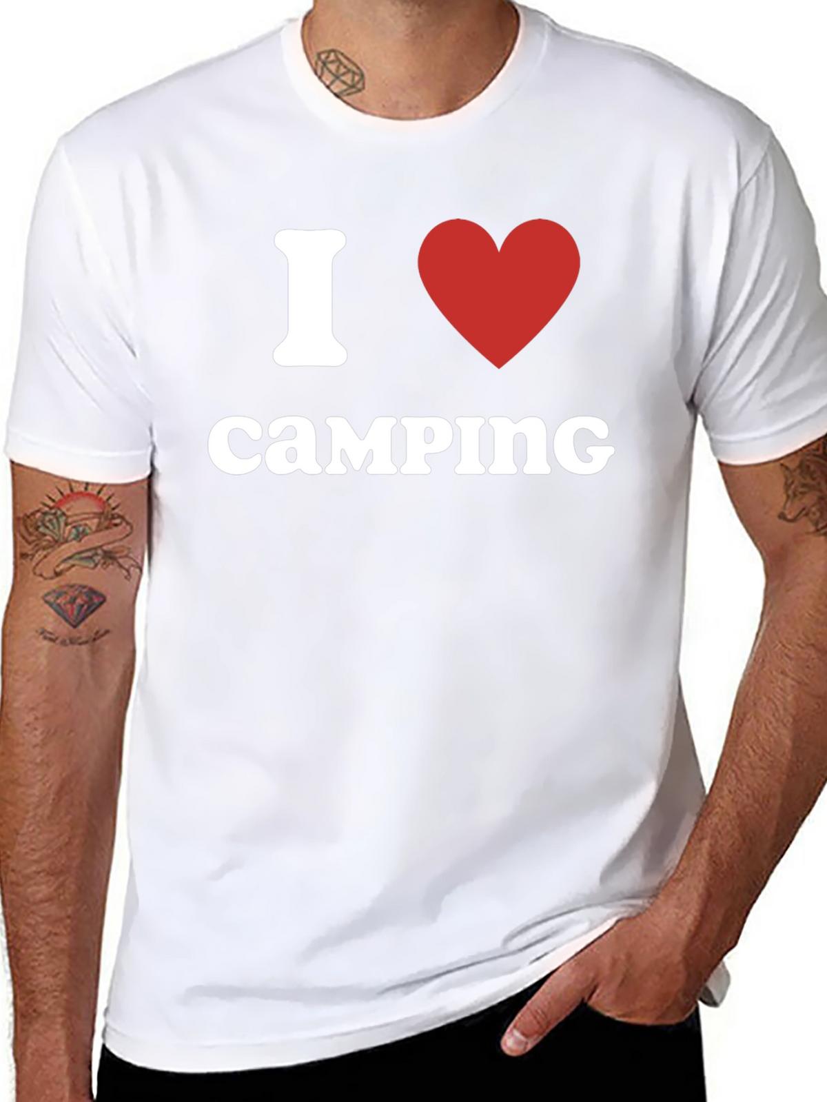 I Heart Camping T-Shirt - Black Cotton Tee