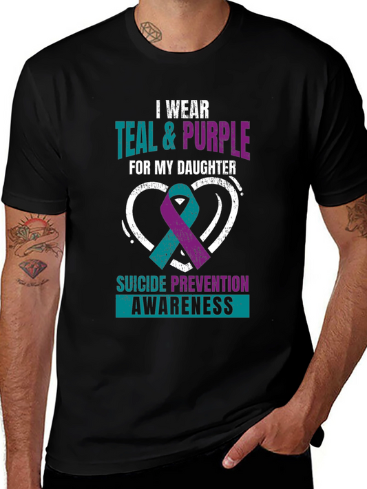 Teal & Purple Suicide Awareness Graphic T-Shirt