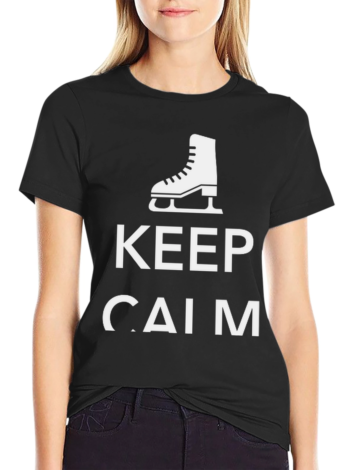 Keep Calm and Skate On Black T-Shirt