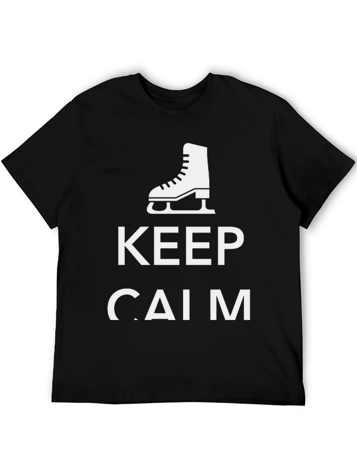 Keep Calm and Skate On Black T-Shirt