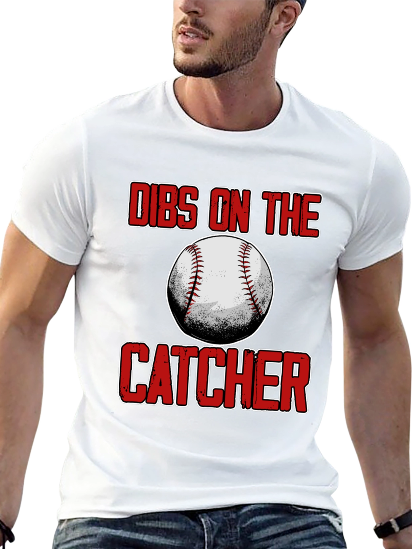 Dibs On The Catcher Baseball T-Shirt